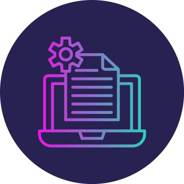 İçerik Yönetimi Sistem Satırı Gradyan Çemberi Simgesi