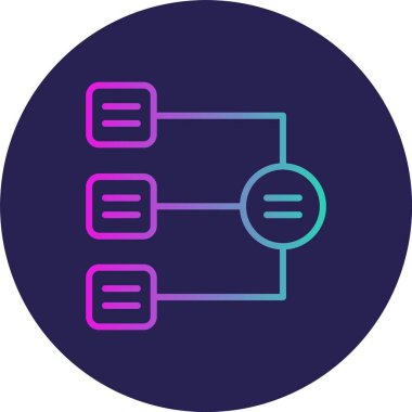 Radyal Liste Satır Gradyan Çemberi Simgesi