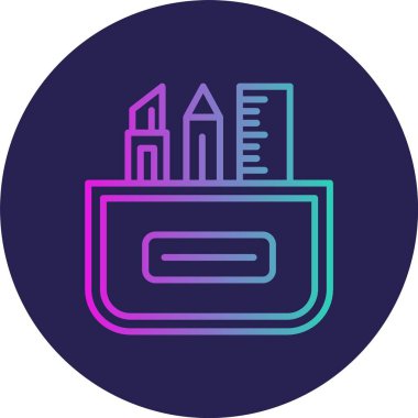 Kırtasiye Satırı Gradyan Çemberi Simgesi