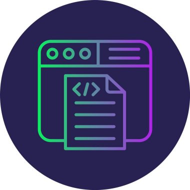 Kodlama Satırı Gradyan Çemberi Simgesi