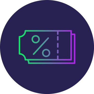 Kupon Satırı Gradyan Çemberi Simgesi