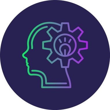 Düşünme Çizgisi Gradyan Çemberi Simgesi