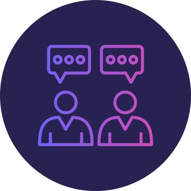 Konuşma Satırı Gradyan Çemberi Simgesi