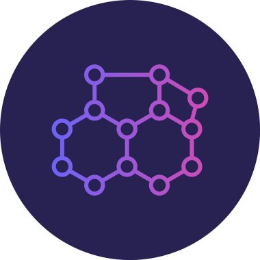 Molekül Çizgisi Gradyan Çemberi Simgesi