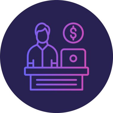 Ofis Satırı Gradyan Çemberi Simgesi