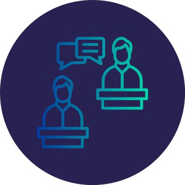 İletişim Hattı Gradyan Çemberi Simgesi