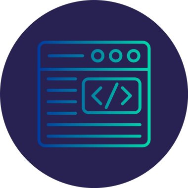 Kod Satırı Gradyan Çemberi Simgesi