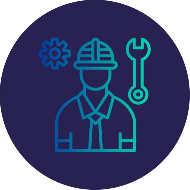 Mühendis Satırı Gradyan Çemberi Simgesi