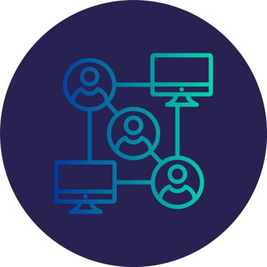 Ağ Satırı Gradyan Çemberi Simgesi