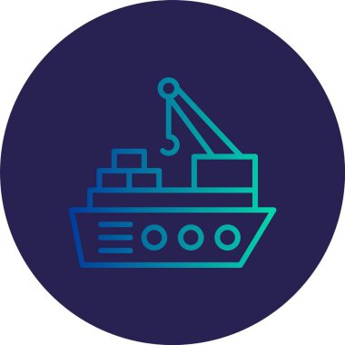 Gemi Çizgisi Gradyan Çemberi Simgesi