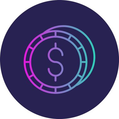 Dolar Çizgisi Gradyan Çemberi Simgesi