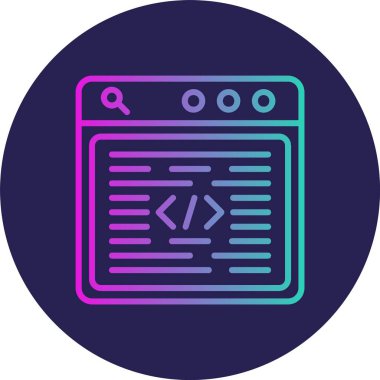 Dil Çizgisi Gradyan Çemberi Simgesi Programlanıyor