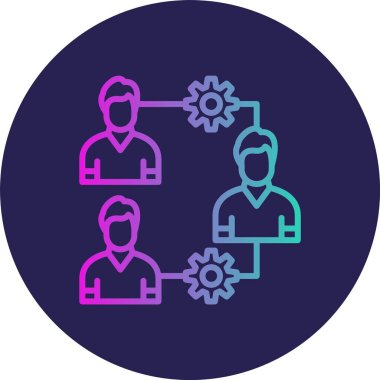 Takım Çalışması Çizgisi Gradyan Çemberi Simgesi