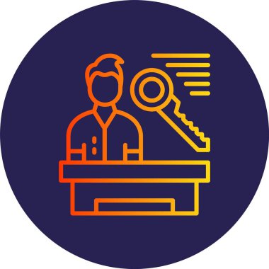 Anahtar Satırı Gradyan Çemberi Simgesi