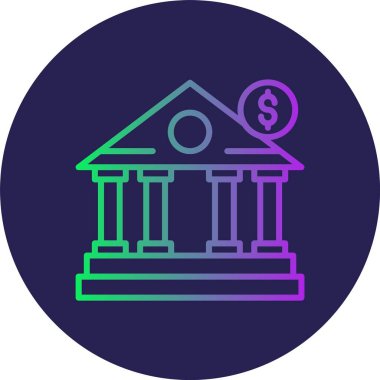 Banka Satırı Gradyan Çemberi Simgesi