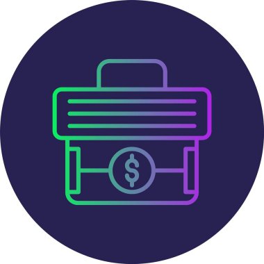 Evrak çantası Satırı Gradyan Çemberi Simgesi