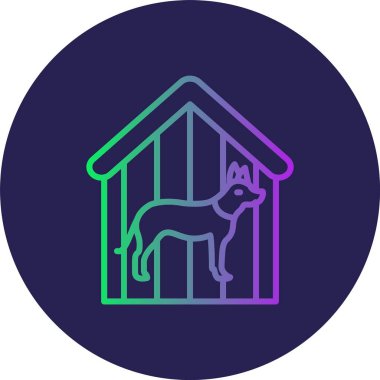 Köpek Barınağı Hattı Gradyan Çemberi Simgesi