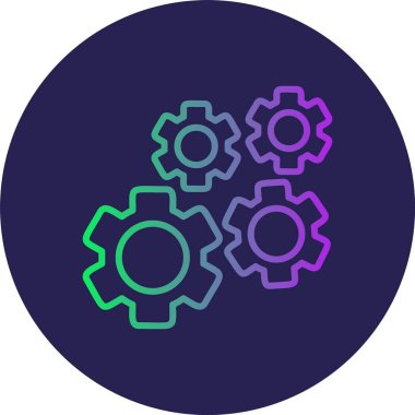 Dişliler Çizgisi Gradyan Çemberi Simgesi