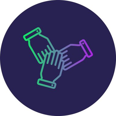 Patnership Satırı Gradyan Çemberi Simgesi