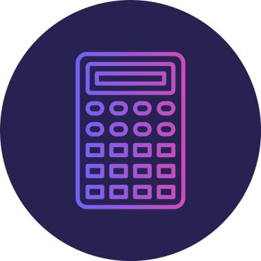 Hesap Makinesi Satırı Gradyan Çemberi Simgesi