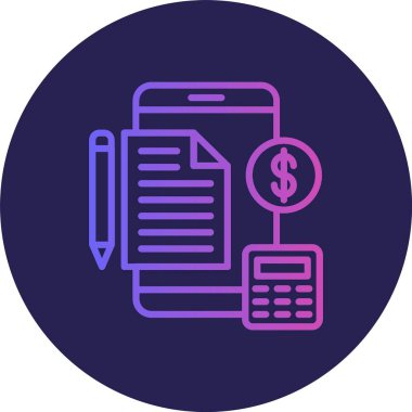 Bütçe Çizgisi Gradyan Çemberi Simgesi