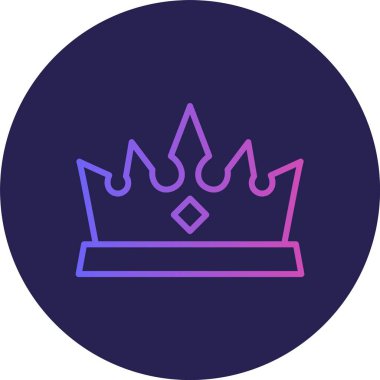 Crown Çizgisi Gradyan Çemberi Simgesi