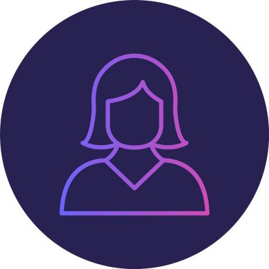 Kadın Satırı Gradyan Çemberi Simgesi