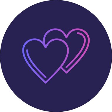 Kalp Çizgisi Gradyan Çemberi Simgesi