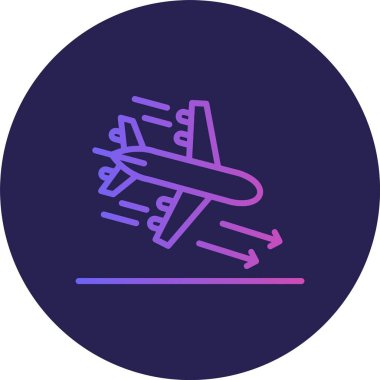 İniş Çizgisi Gradyan Çemberi Simgesi