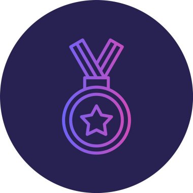 Madalya Çizgisi Gradyan Çemberi Simgesi