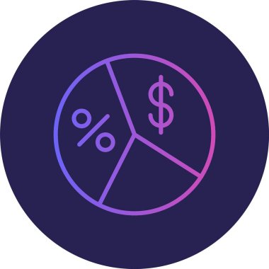 Orantı Çizgisi Gradyan Çemberi Simgesi