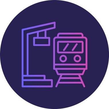 Platform Çizgisi Gradyan Çemberi Simgesi