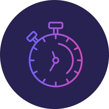 Stopwatch Satır Gradyan Çemberi Simgesi