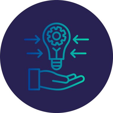 Kavram Satırı Gradyan Çemberi Simgesi