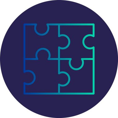 Bulmaca Satırı Gradyan Çemberi Simgesi