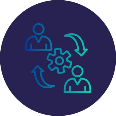 Sinerji Çizgisi Gradyan Çemberi Simgesi