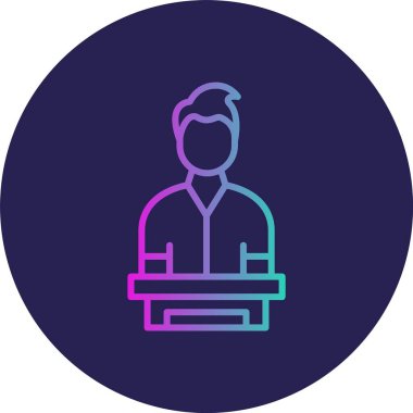 İşçi Satırı Gradyan Çemberi Simgesi