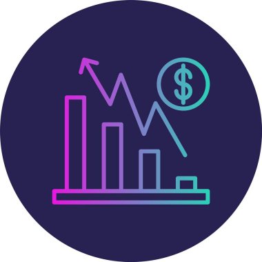 Kar Çizgisi Gradyan Çemberi Simgesi