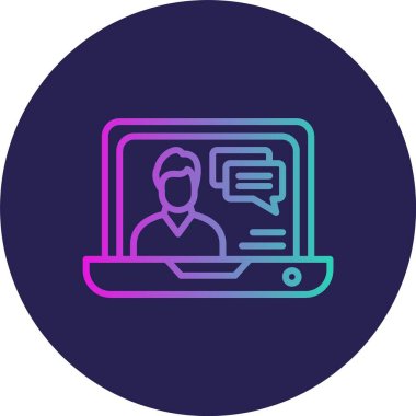 Çevrimiçi İletişim Hattı Gradyan Çemberi Simgesi