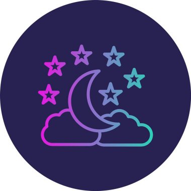 Yıldızlı Gece Hattı Gradyan Çemberi Simgesi