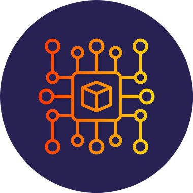 Küp Satırı Gradyan Çemberi Simgesi