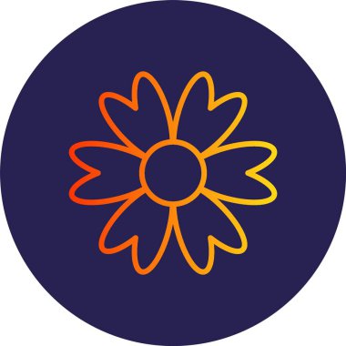 Çiçek Çizgisi Gradyan Çemberi Simgesi