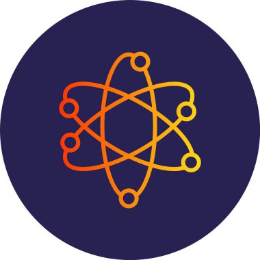 Atom Enerjisi Çizgisi Gradyan Çemberi Simgesi