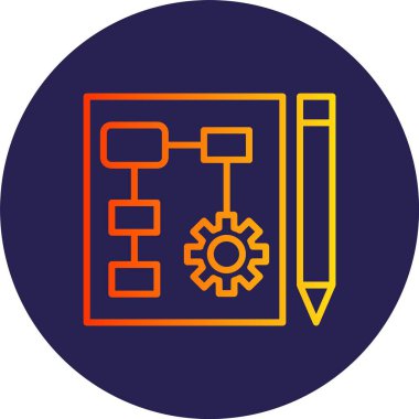 Plan Satırı Gradyan Çemberi Simgesi