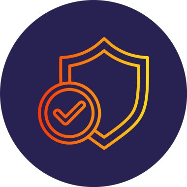 Kalkan Çizgisi Gradyan Çemberi Simgesi