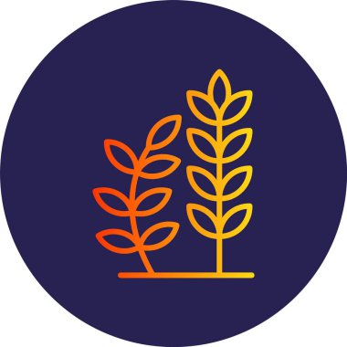 Buğday Çizgisi Gradyan Çemberi Simgesi