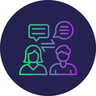 İletişim Hattı Gradyan Çemberi Simgesi