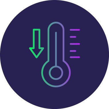 Düşük Sıcaklık Çizgisi Gradyan Çember Simgesi