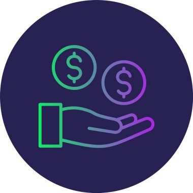 Maaş Çizgisi Gradyan Çemberi Simgesi