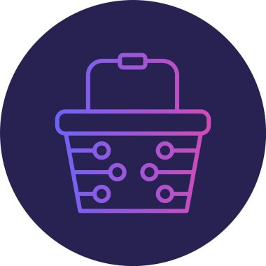 Basket Çizgisi Gradyan Çemberi Simgesi